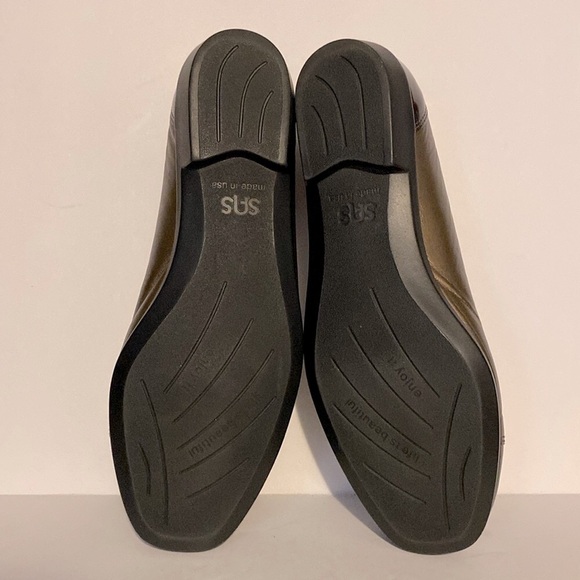 SAS Tripad Coco Bronze/Brown Leather & Patent Leather Ballet Flats - Picture 10 of 11